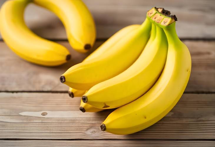 Healthy Fresh Bananas on a Wooden Surface